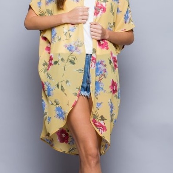 Sheer Floral Kimono - Picture 6 of 8